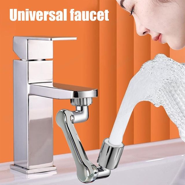 Universal 1080¡ Swivel Robotic Arm Extension Faucet Aerator Rotatable Foldable Faucet Sink Extender Plastic
